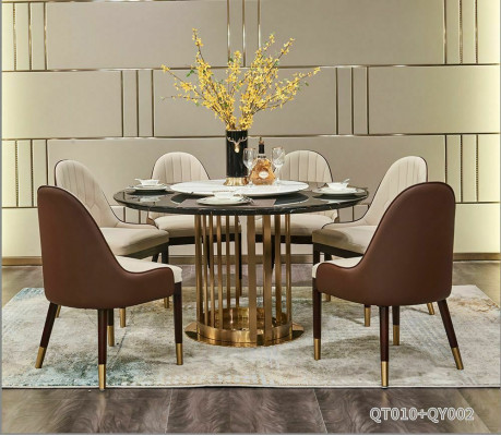 Edelstahl Möbel Esstisch Rund Essgarnitur Essgruppe Esszimmer
