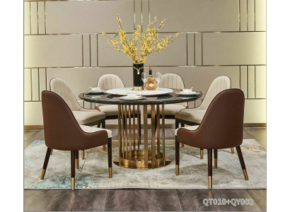 Edelstahl Möbel Esstisch Rund Essgarnitur Essgruppe Esszimmer
