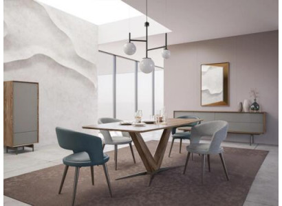 Esszimmer Komplett 8tlg Stühle Set Neu Esstisch Sideboard Design Vitrine