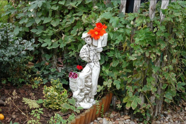 Figur Blumenkübel Weiß Pflanz Kübel Dekoration Figur Blumentöpfe Garten