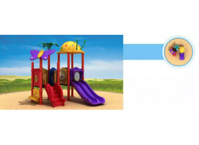 Kinderbereich mit Rutschen Unterhaltung für Kinder Garten Spielplätze