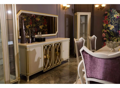 Klassische Set Vitrine rtv Sideboard Luxus Vitrine Schränke Set 2 tlg.