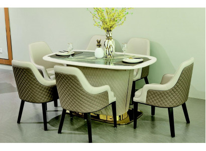 Komplett Set Esstisch + 6 Stühle Esszimmer Garnitur Ess Gruppe Tisch Tische 7tlg