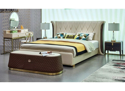 Doppelbett Bett Ehebett Design Luxus Luxur Polsterbett Designbett Leder Betten