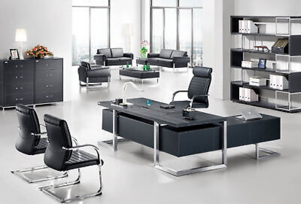 Luxus Möbel 2tlg Büro Set Eckschreibtisch Aktenschrank Schränke Einrichtung Neu