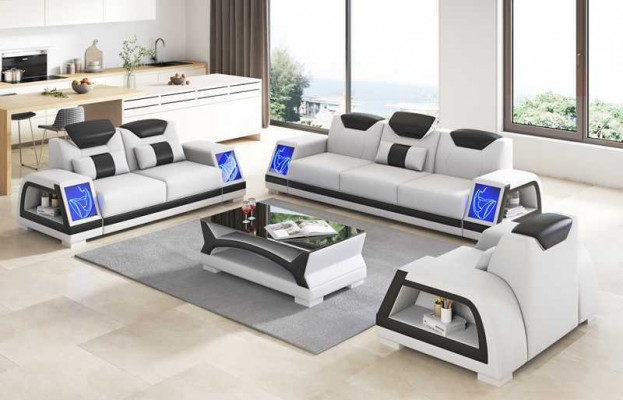 Komplette Couchgarnitur Sofagarnitur Ledersofas Sofa 3tlg Sofas Braun