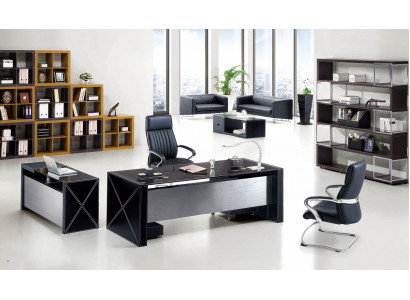 Moderne Büro Set Designmöbel Schreibtisch Regale Edelstahl Aktenschrank