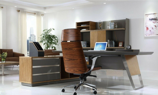 Moderne Büro Zimmer Set Office Einrichtung Komplett Deko Set Möbel Tisch