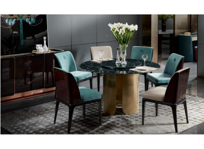 Stuhl Set 6 Stühle Esszimmer Holz Lehn Leder Einrichtung Design Möbel Luxus Neu