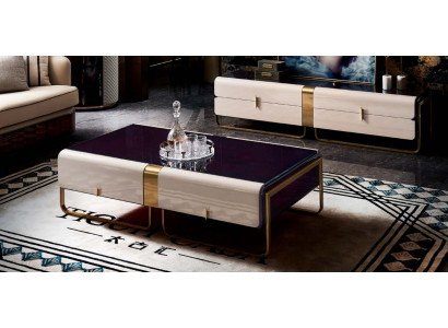 Couchtisch Sofa Beistelltisch Luxus Holz Wohnzimmer Edelstahl Modern