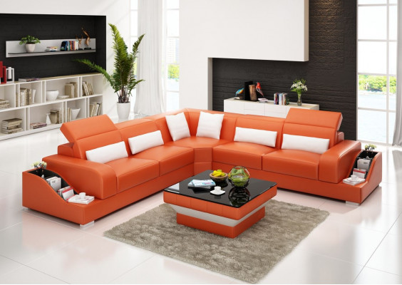 Ecksofa Leder Sofa Couch Polster Eck Wohnlandschaft Sitz Garnitur L Form