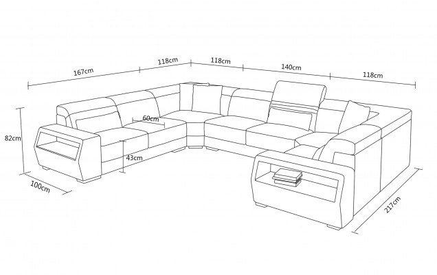Ecksofa Leder Sofa Couch Polster Eck Sitz Wohnlandschaft Garnitur-U-Form