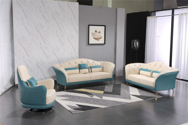 Luxus Sofagarnitur 3+1+1 Sitzer mit Möbel Couch Ledersofa Textil Gruppe