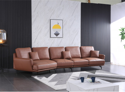 Ledersofa Wohnlandschaft Ecksofa L-Form Ecke Set Garnitur Modern Sofa
