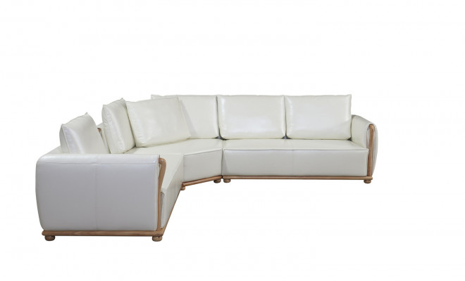 Designer Sofa Garnitur Couch Ecksofa mit Hocker Polster Wohnlandschaft