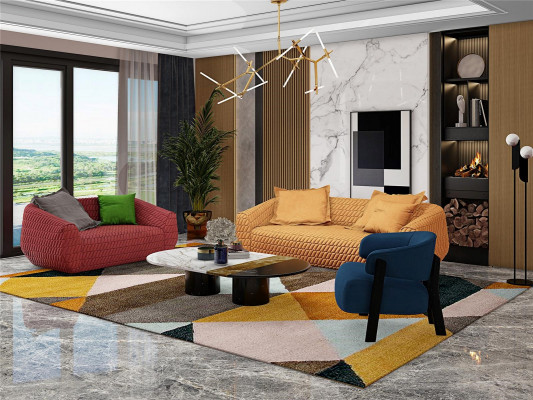 Luxuriöse Sofagarnitur Textil Polster Couchen Sofa Wohnzimmer 3+2 Set
