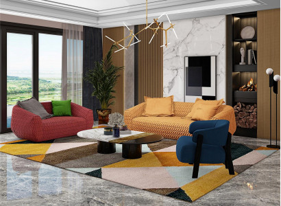 Luxuriöse Sofagarnitur Textil Polster Couchen Sofa Wohnzimmer 3+2 Set