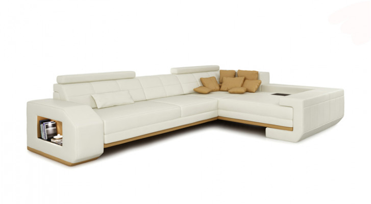 Sofa L-Form Ledersofa Couch Wohnlandschaft Garnitur Design Ecksofa