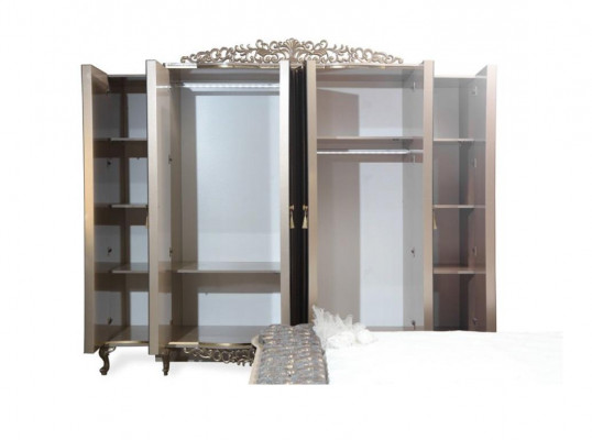 Kleiderschrank Schrank Holz Luxus Schranke Biege Schlafzimmer Spiegel