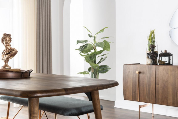 Essgruppe Esszimmer Esstisch Stühle Sideboard Set 10tlg Holz Braun
