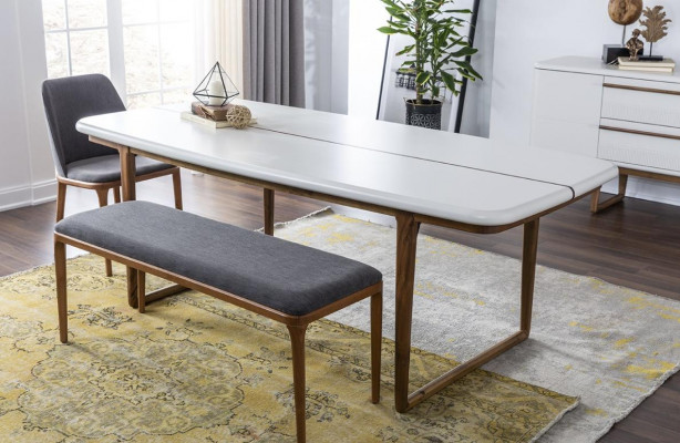Essgruppe Essecke Esszimmer Esstisch Stühle Tisch Set 8tlg Holz Weiß