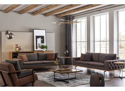 Gruppe Sofagarnitur 331 Sitzer Stoffsofa Sofa Sofas Stoff Sessel Grau