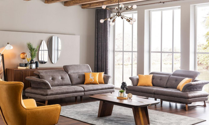 Sofagarnitur 321 Sitzer Sofa Sofas Garnituren Modern Grau Sessel Set