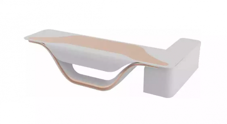 Ein luxuriöses Set für ein hochwertiges Büro im futuristischen Stil