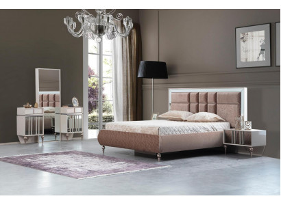 Exklusives Luxuriöses Schlafzimmerset mit edler brauner Kommode