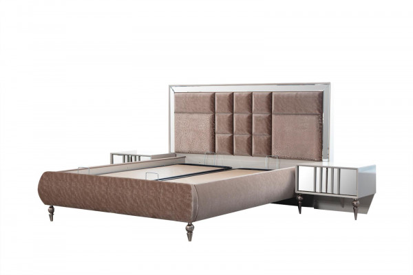 Exklusives Luxuriöses Schlafzimmerset mit edler brauner Kommode