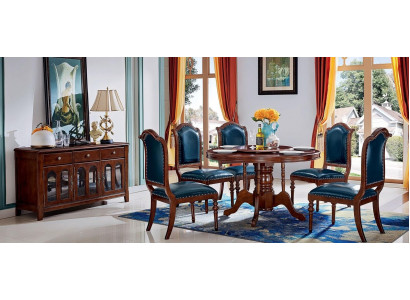 Komplett Set Esstisch 6 Stühle Kommode Esszimmer Set Ess Gruppe Holz Tisch Neu