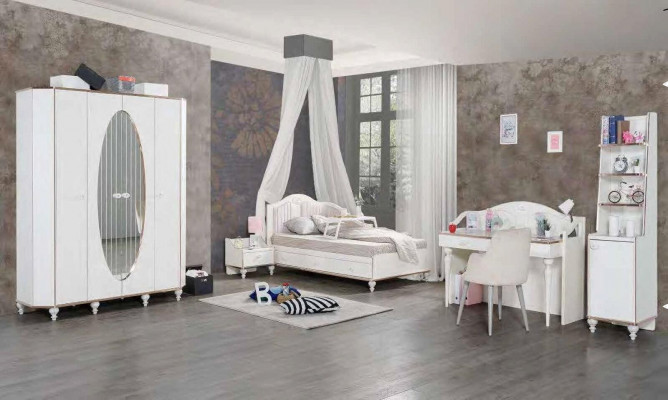 Bücherregal Schreibtisch Jugend Zimmer Möbel Regalen im Kinderzimmer 2tlg. Set
