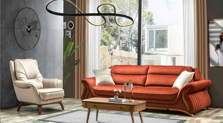 Sofa Couch Polster 3+1 Sitz Kunstleder Sofas Sessel Sitz Garnituren Design