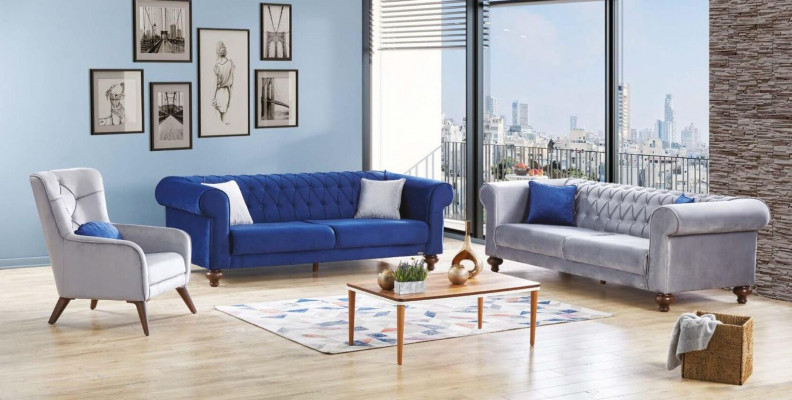 Luxus Sofa Dreisitzer 3 Sitz Stoff Textil Stil Couch Sitz Couchen Möbel