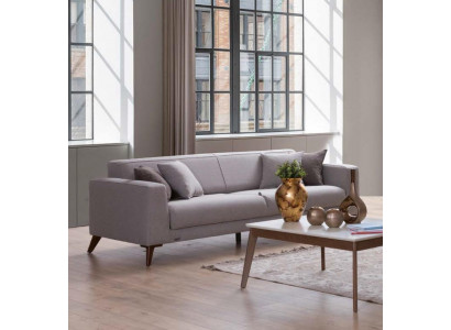 Sofa Design Dreisitzer Couch Polster 3er Sofas Zimmer Möbel Grau Couchen Stoff