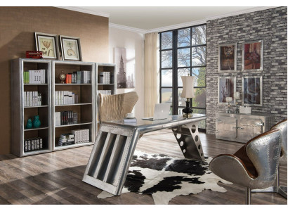 Büroeinrichtung Arbeitszimmer Büro Möbel Tisch Schrank Sessel 8tlg Set