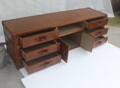 Möbel Sideboard Kommode Vintage Sideboard Luxus rtv sideboard Schrank Leder Neu