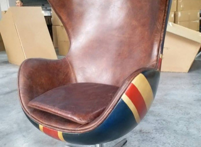 Stuhl Loungesessel Vintage Drehstuhl Chef Sessel Lounge Club Leder Jack