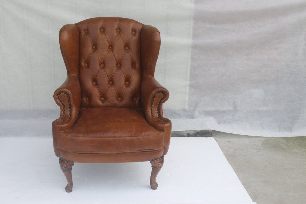 Chesterfield Leder Sessel Ohrensessel Vintage Clubsessel Chefsessel Ohrensessel