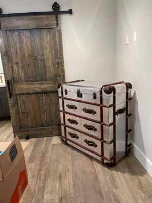 Kommode Aluminium Vintage Koffer Sideboard Flieger Aviator Designer Möbel