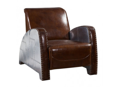 Cocktailsessel Leder Vintage Ledersessel Sessel Aviator Lounge Club Möbel Sofa