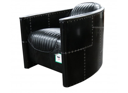 Aviator Sofa Sessel Couch club Lounge Vintage Aluminium Flugzeug Retro Echtleder