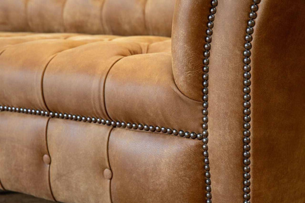 Sofa 4 Sitzer Chesterfield Polster Wohnzimmer Design Luxus Holz Neu