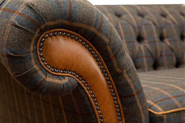 Sofa 3 Sitzer Designer Sofa Couch Polster Braun Couchen Stoff Textil Neu