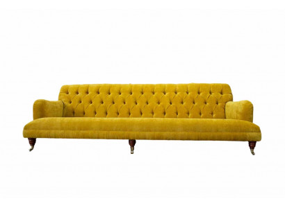 Design Chesterfield Chesterfield Textil Gelb 5 Sitzer Couch Polster Neu
