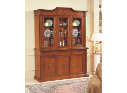 Anrichte Möbel Glasschrank Vitrine Holz Vitrinen Glas Schrank Schränke Italien