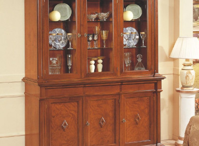 Anrichte Möbel Glasschrank Vitrine Holz Vitrinen Glas Schrank Schränke Italien