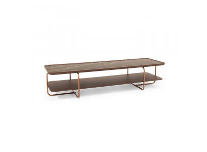 Modern Couchtisch Gold Farbe mit Porzellan Arbeitsplatte Stilvoll neu