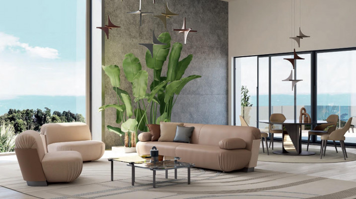 Luxus Möbel Sofagarnitur Couch Sofa Polster 211 Sitzer mit Couchtisch Holz Glas