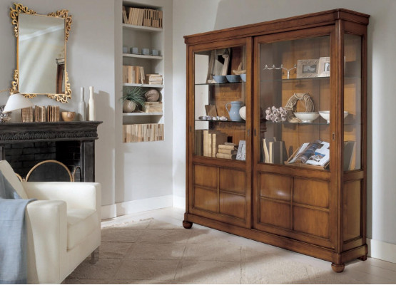 Wohnzimmer Vitrine Schrank Bücher Regal Anrichte Klassische Möbel Regale Holz
